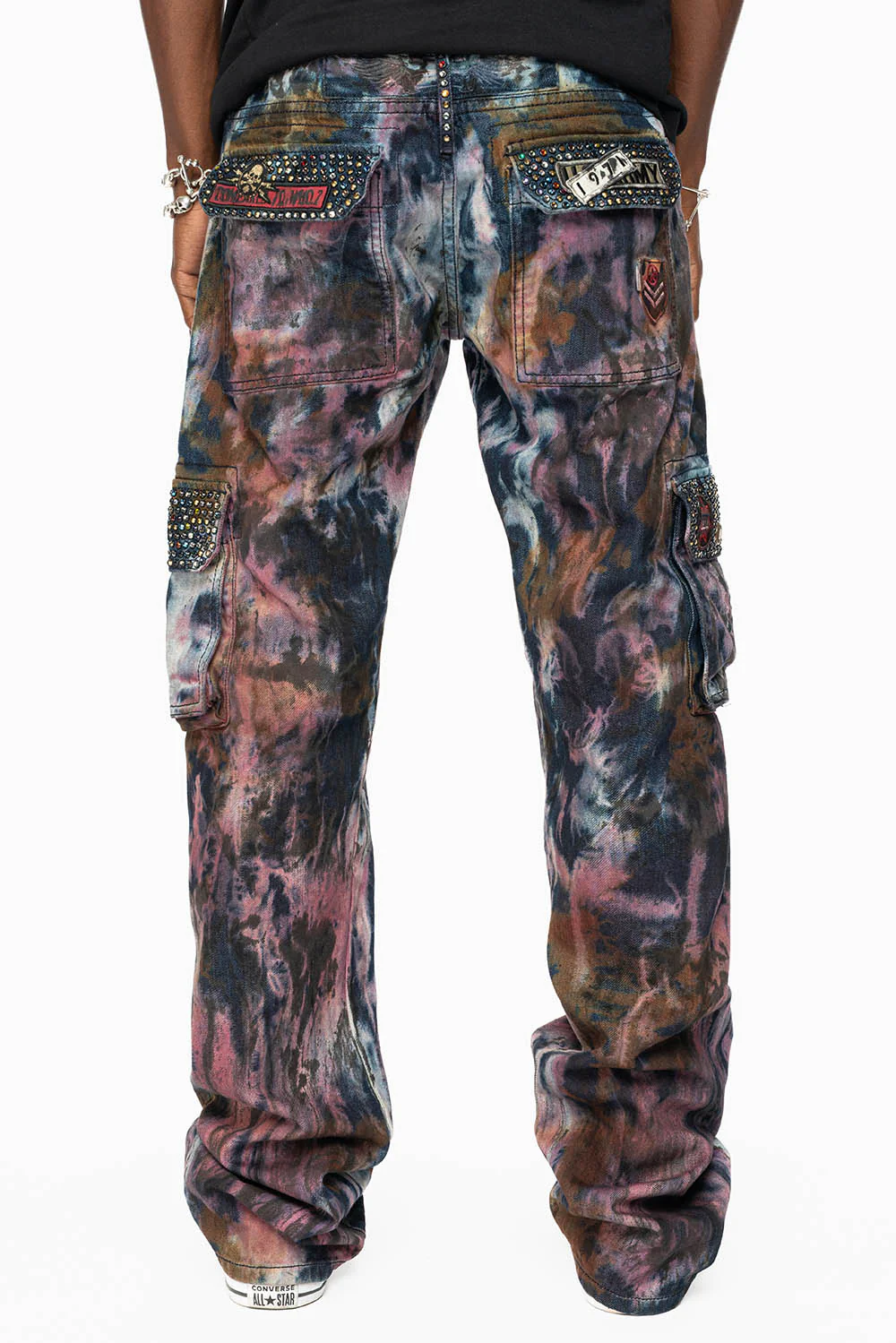 ARCHIVE LIMITED EDITION MENS MILITARY JEAN WITH PATCHES AND CRYSTALS - Image 4