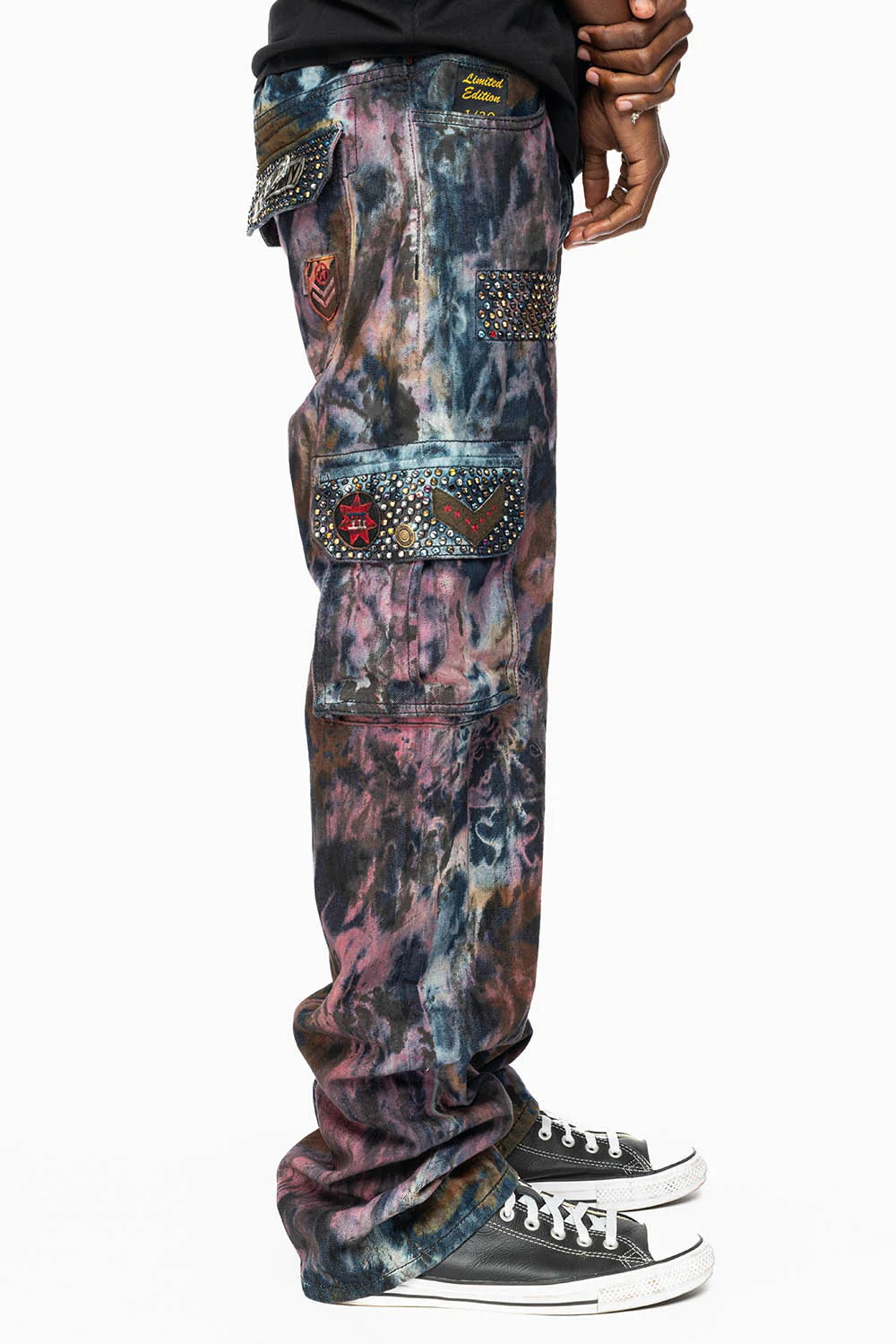 ARCHIVE LIMITED EDITION MENS MILITARY JEAN WITH PATCHES AND CRYSTALS - Image 5