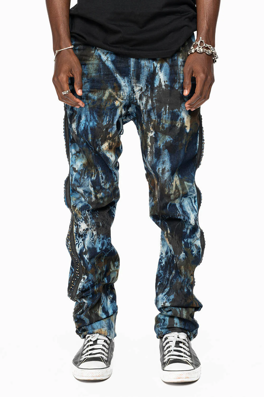 ARCHIVE LIMITED EDITION WARRIOR MILITARY JEAN IN BABA BLUE WASH WITH CRYSTALS - Image 11