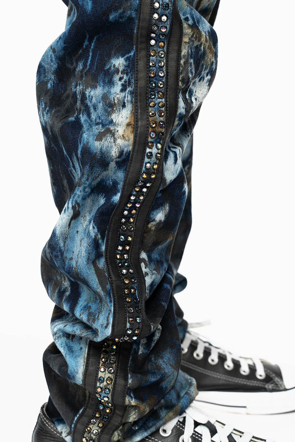 ARCHIVE LIMITED EDITION WARRIOR MILITARY JEAN IN BABA BLUE WASH WITH CRYSTALS - Image 6