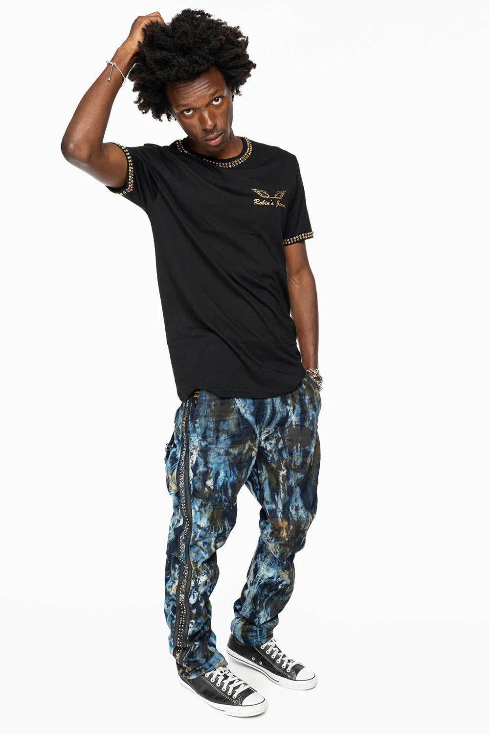 ARCHIVE LIMITED EDITION WARRIOR MILITARY JEAN IN BABA BLUE WASH WITH CRYSTALS - Image 7