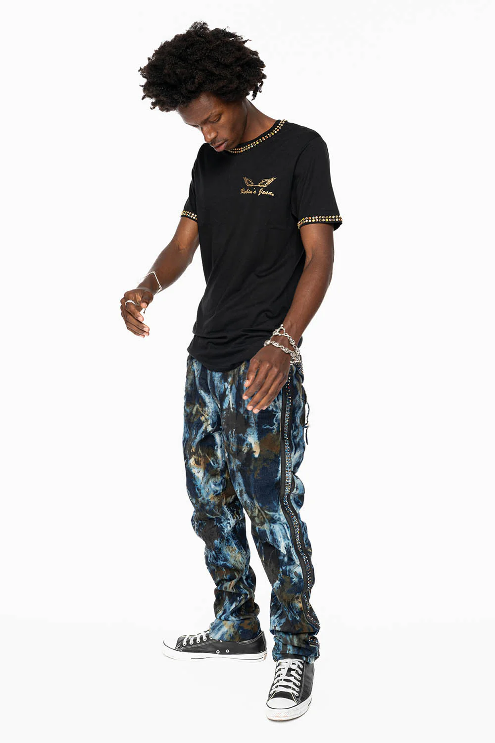 ARCHIVE LIMITED EDITION WARRIOR MILITARY JEAN IN BABA BLUE WASH WITH CRYSTALS - Image 9