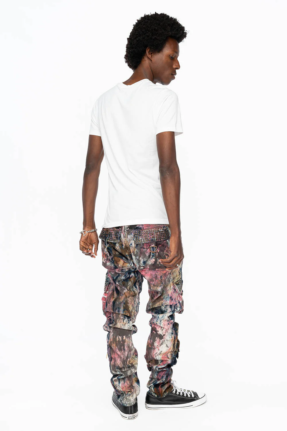 RAPTOR MILITARY STYLE CARGO JEAN IN BABA RED WITH CRYSTALS - Image 9