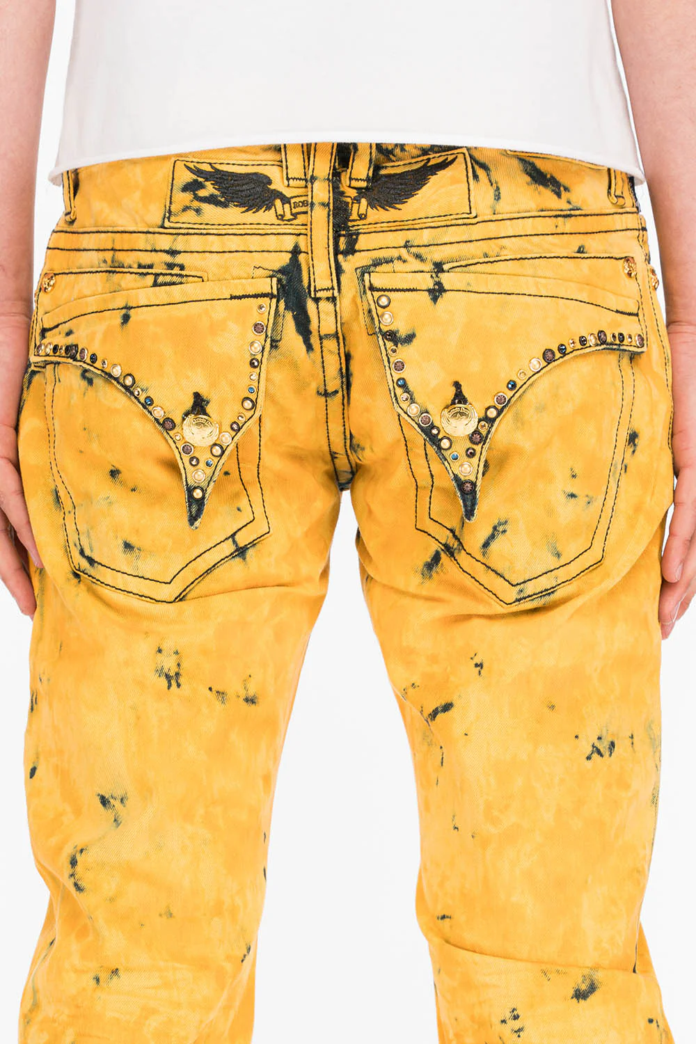 CLASSIC LONG FLAP IN ASTRO YELLOW WITH MIXED CRYSTALS - Image 4