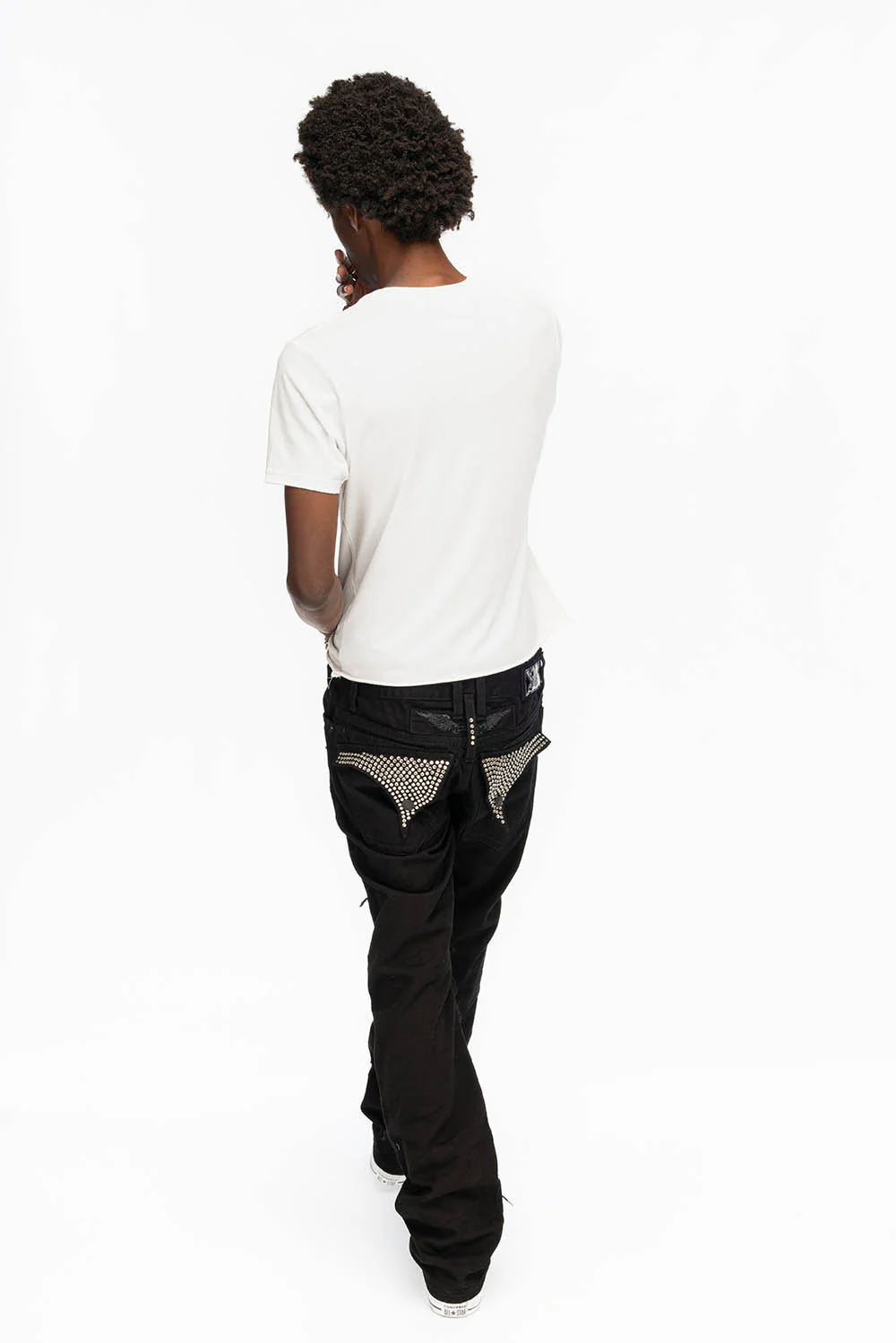 ROBIN'S VINTAGE EDITION JEANS WITH CRYSTALS IN DESTROY PURE BLACK - Image 8