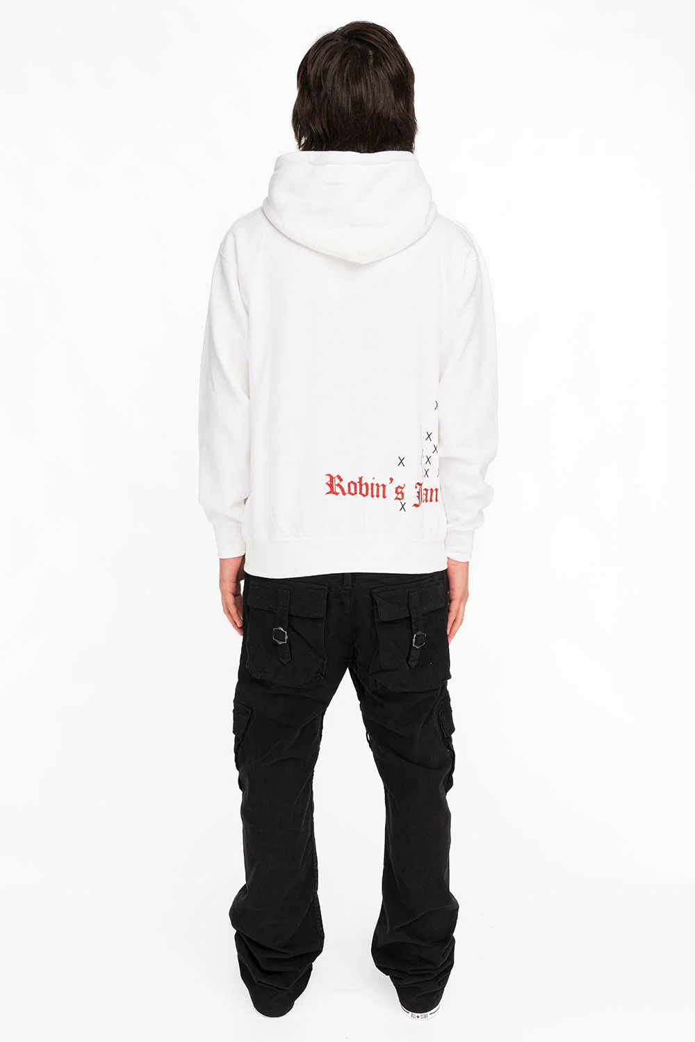 NEON ANGEL MENS PULLOVER HOODIE IN WHITE - Image 4