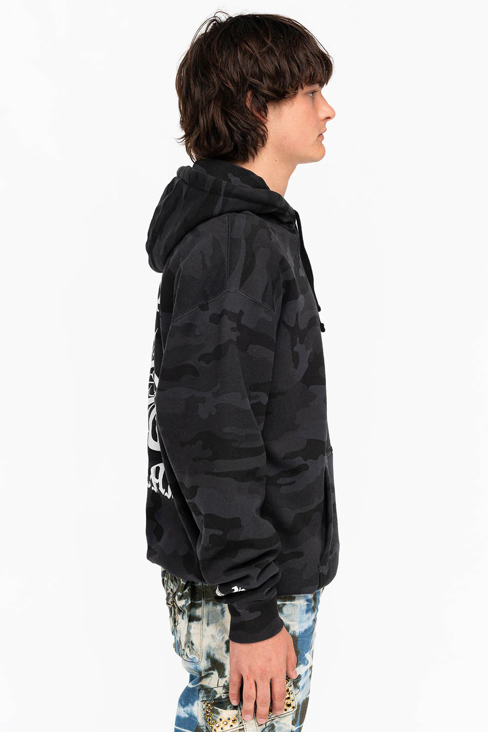 ORNATE HOODIE IN BLACK CAMO - Image 3