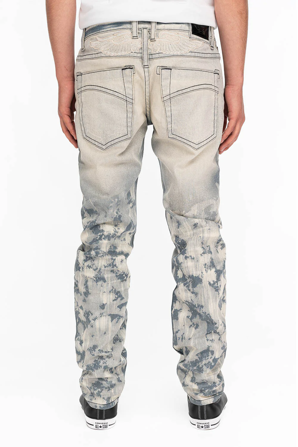 BIG MARLON 5 POCKET SLIM FIT MENS JEANS IN MINERAL LIGHT BLUE - Image 4