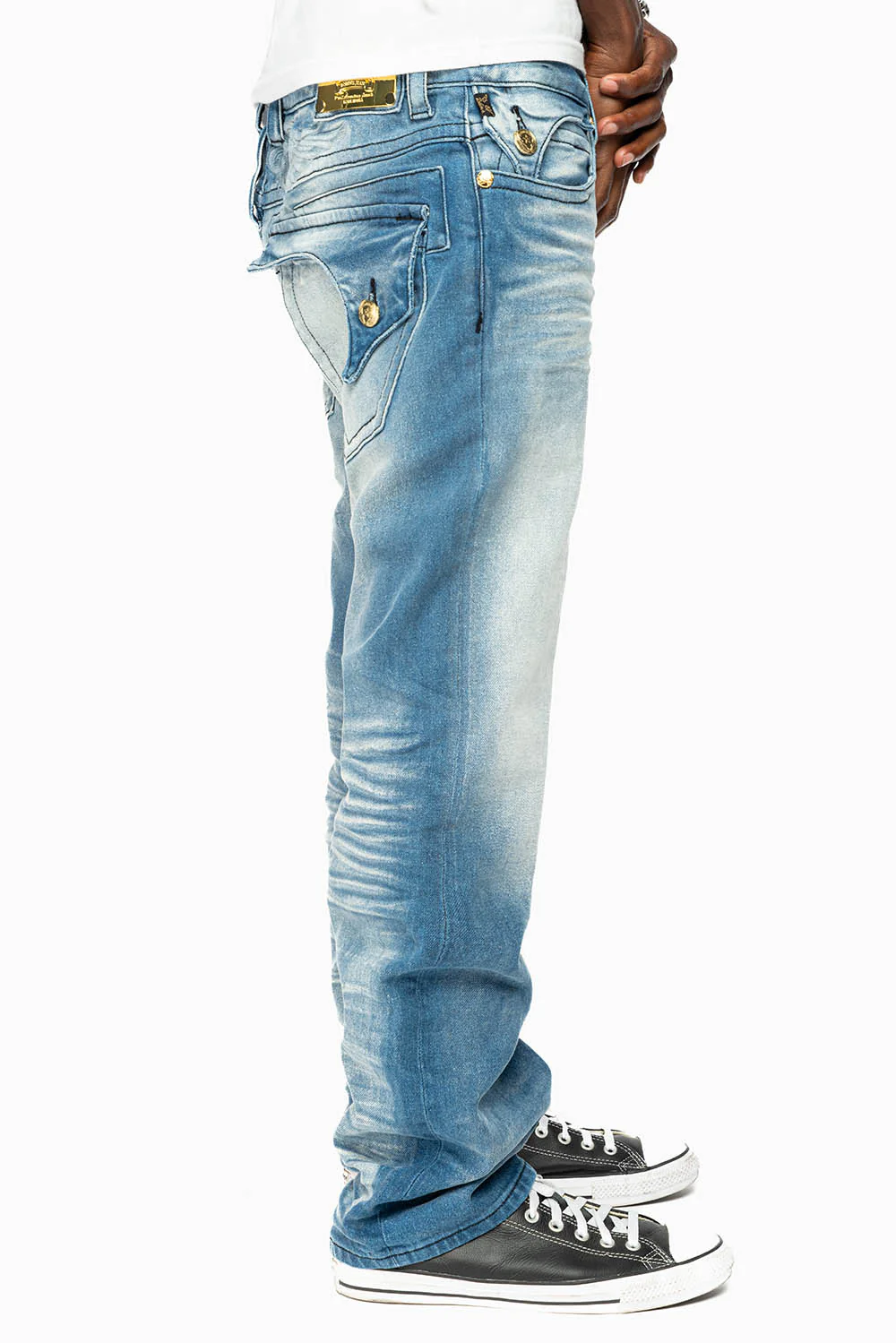 KILLER FLAP MENS STRAIGHT LEG JEAN IN  BLUE OMAHA MED WASH - Image 3