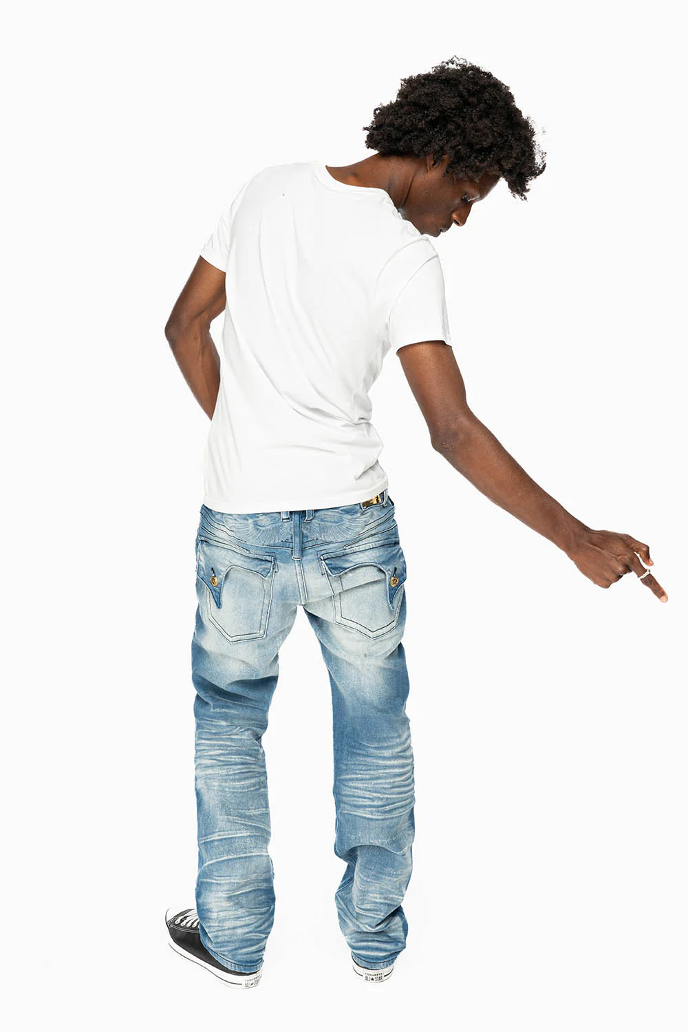 KILLER FLAP MENS STRAIGHT LEG JEAN IN  BLUE OMAHA MED WASH - Image 6