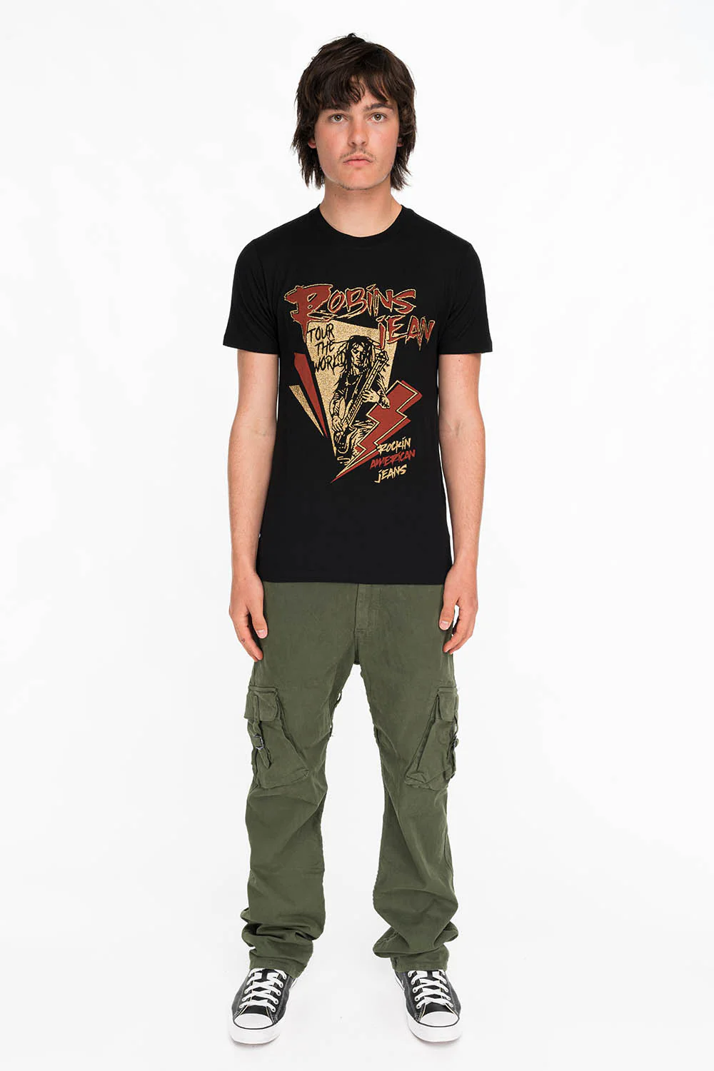 ROCKIN AMERICAN JEANS TEE IN BLACK - Image 3