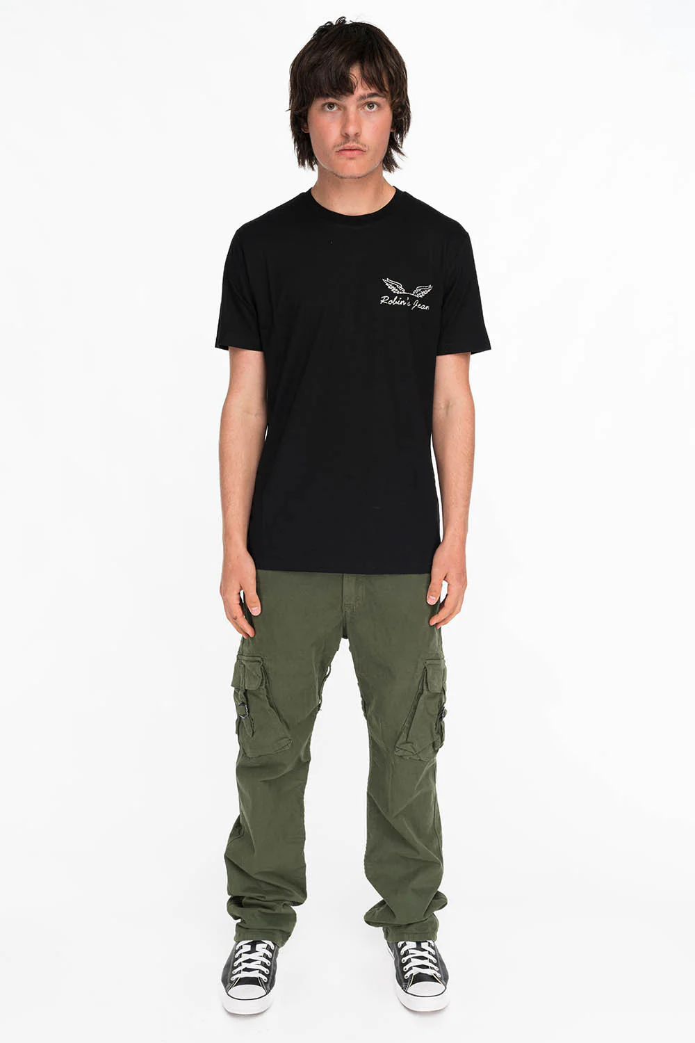 FLEUR DE LIS TEE IN BLACK WITH SILVER GLITTER - Image 4