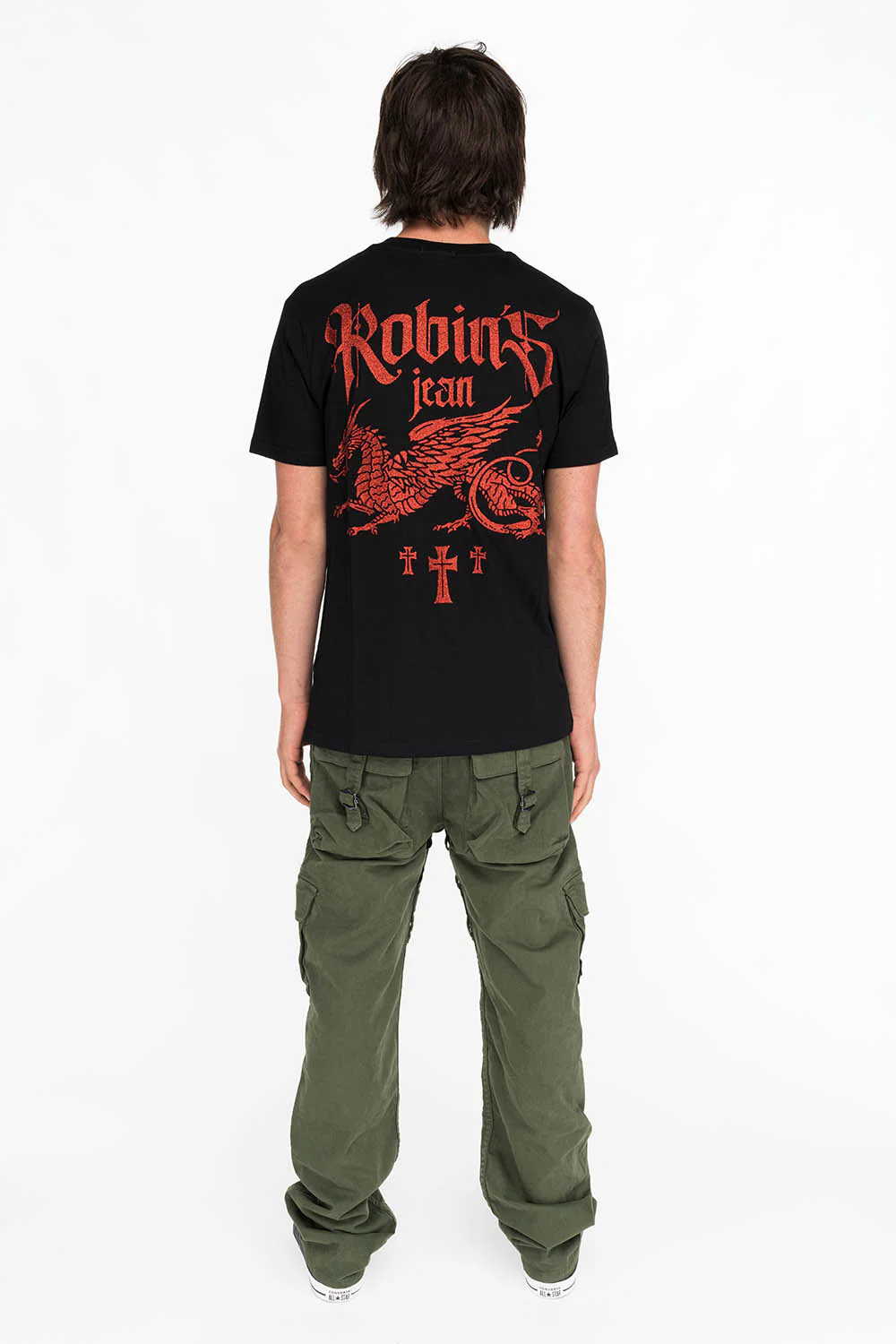 DRAGON TEE IN BLACK AND RED GLITTER - Image 3