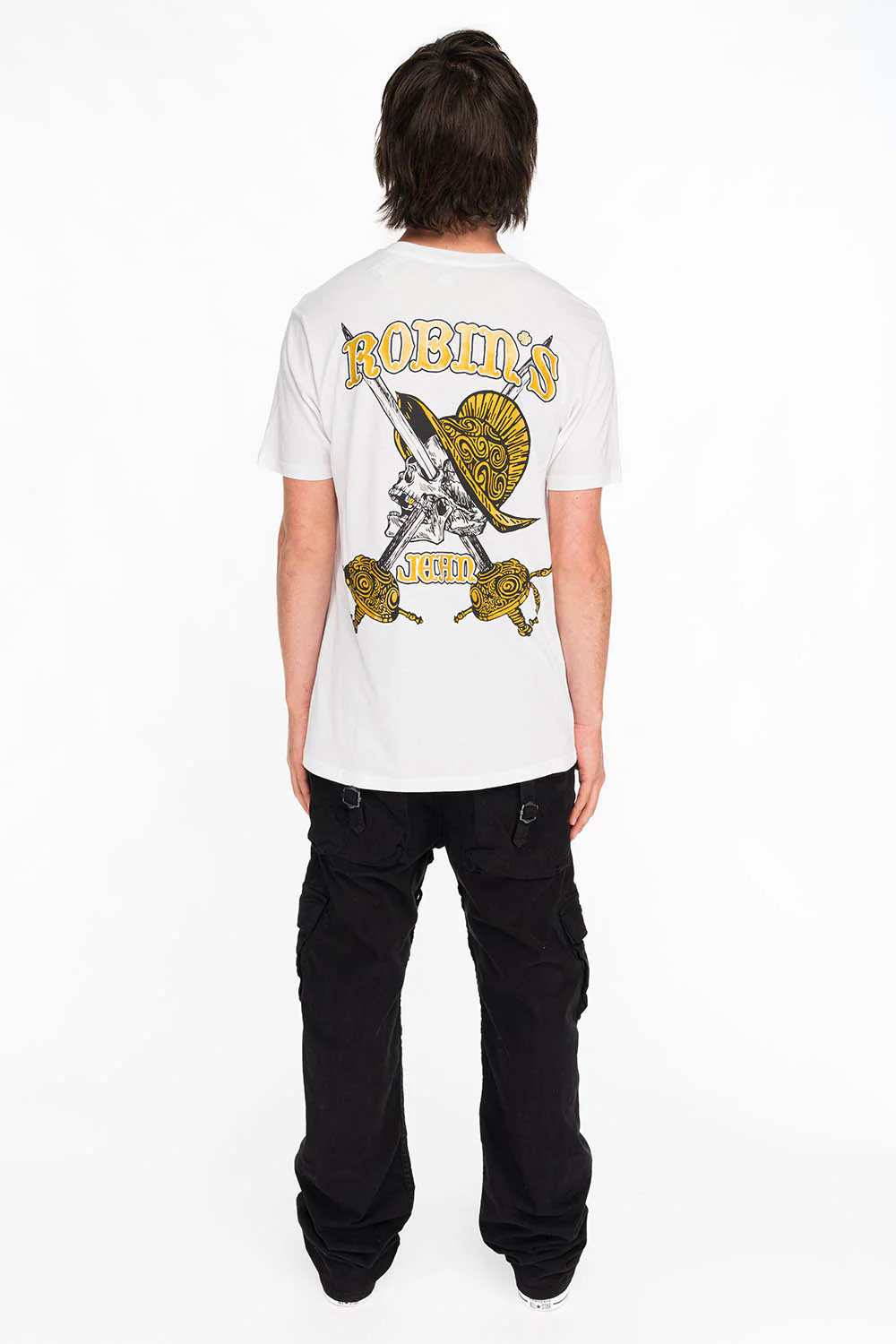 DOUBLE CROSSED PIRATE TEE IN WHITE - Image 3