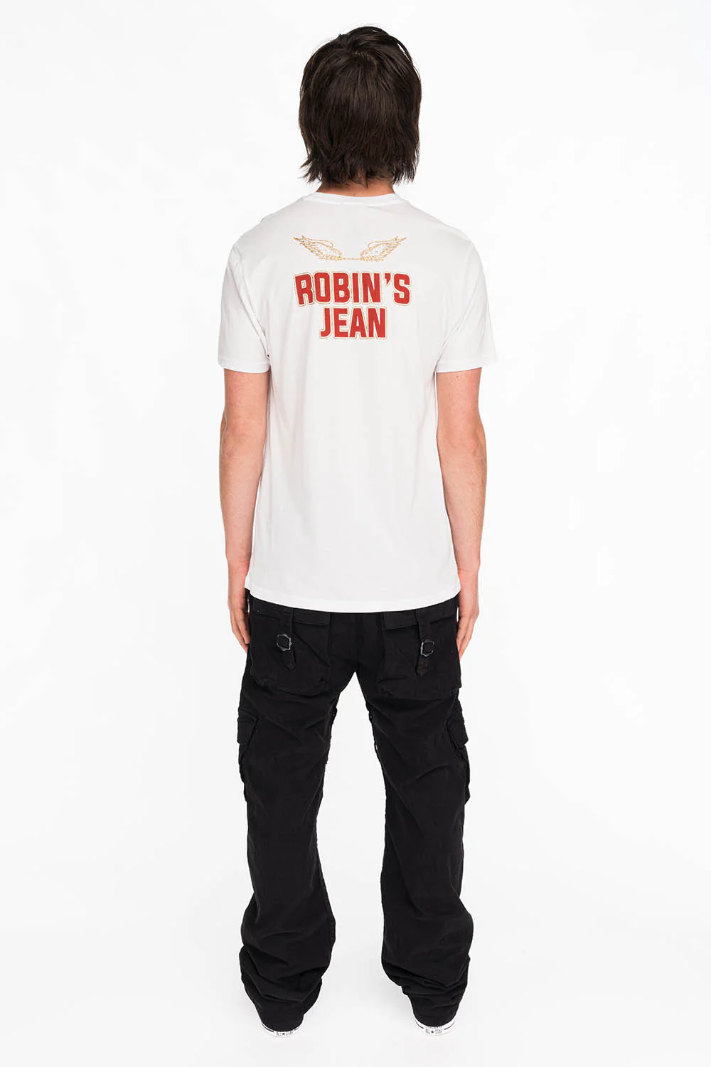 ROBINS SNAKE SKULL GOLD GLITTER TEE IN WHITE - Image 4