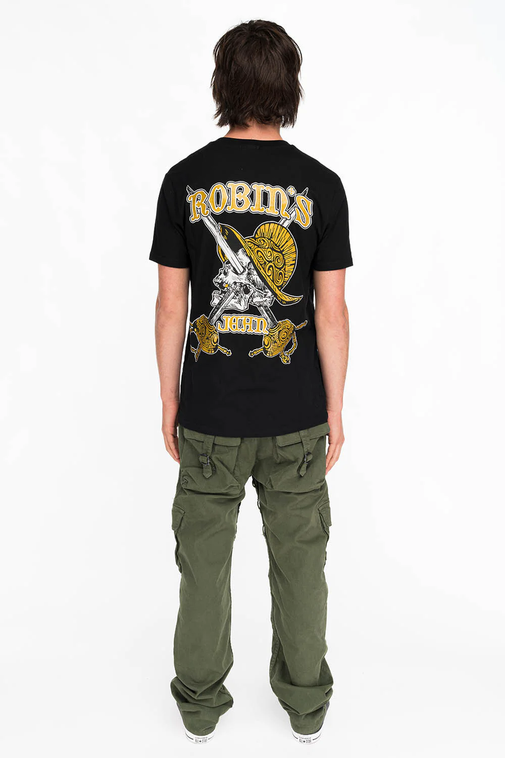 DOUBLE CROSSED PIRATE TEE IN BLACK - Image 3
