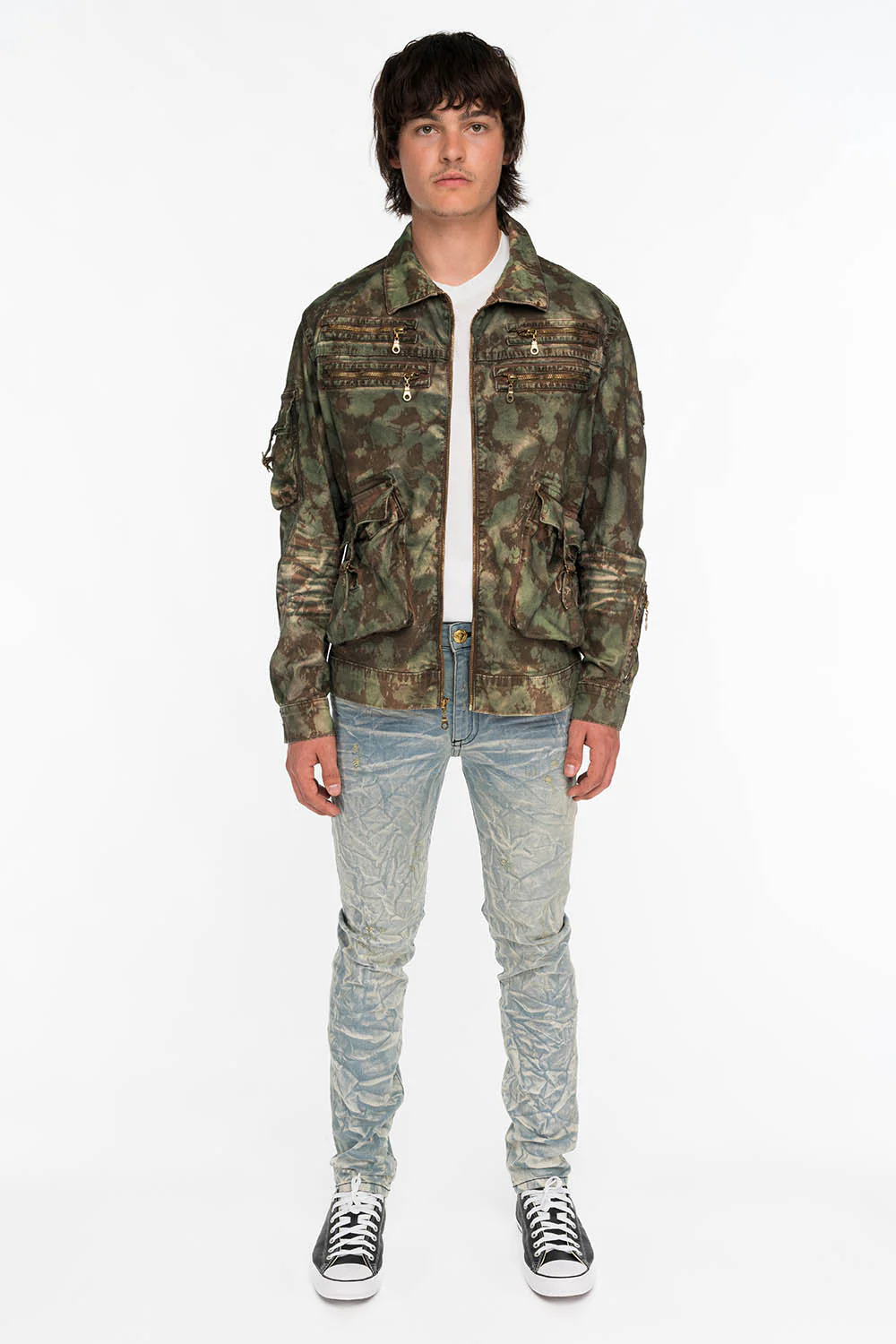 ROYAL CROWN SKINNY MENS JEANS IN VINTAGE BLUE - Image 3