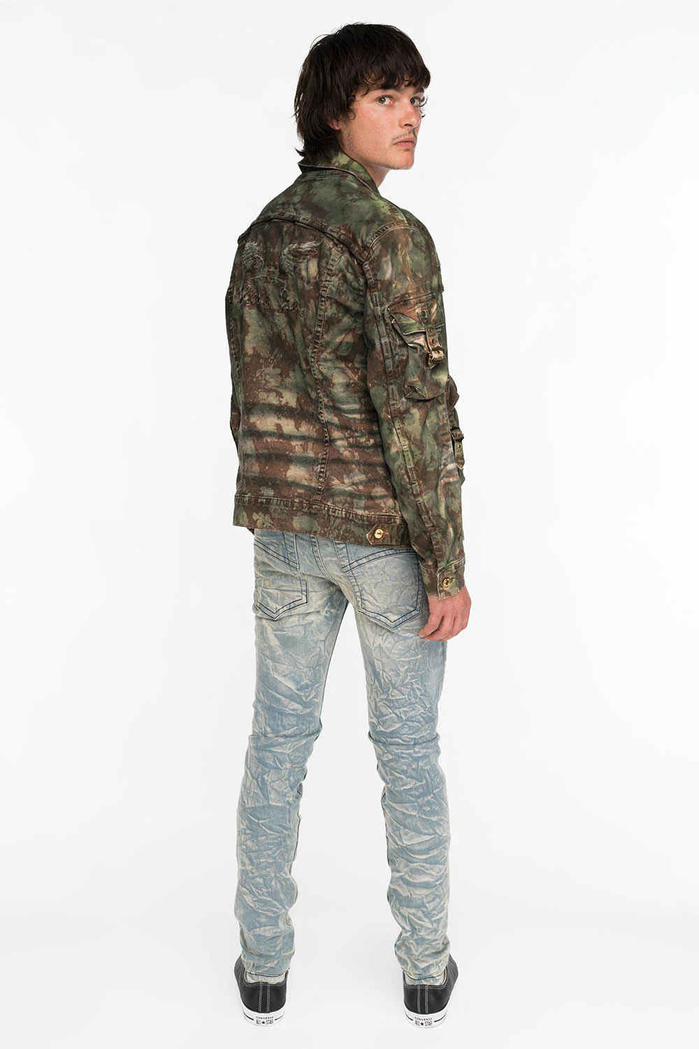 ROYAL CROWN SKINNY MENS JEANS IN VINTAGE BLUE - Image 5