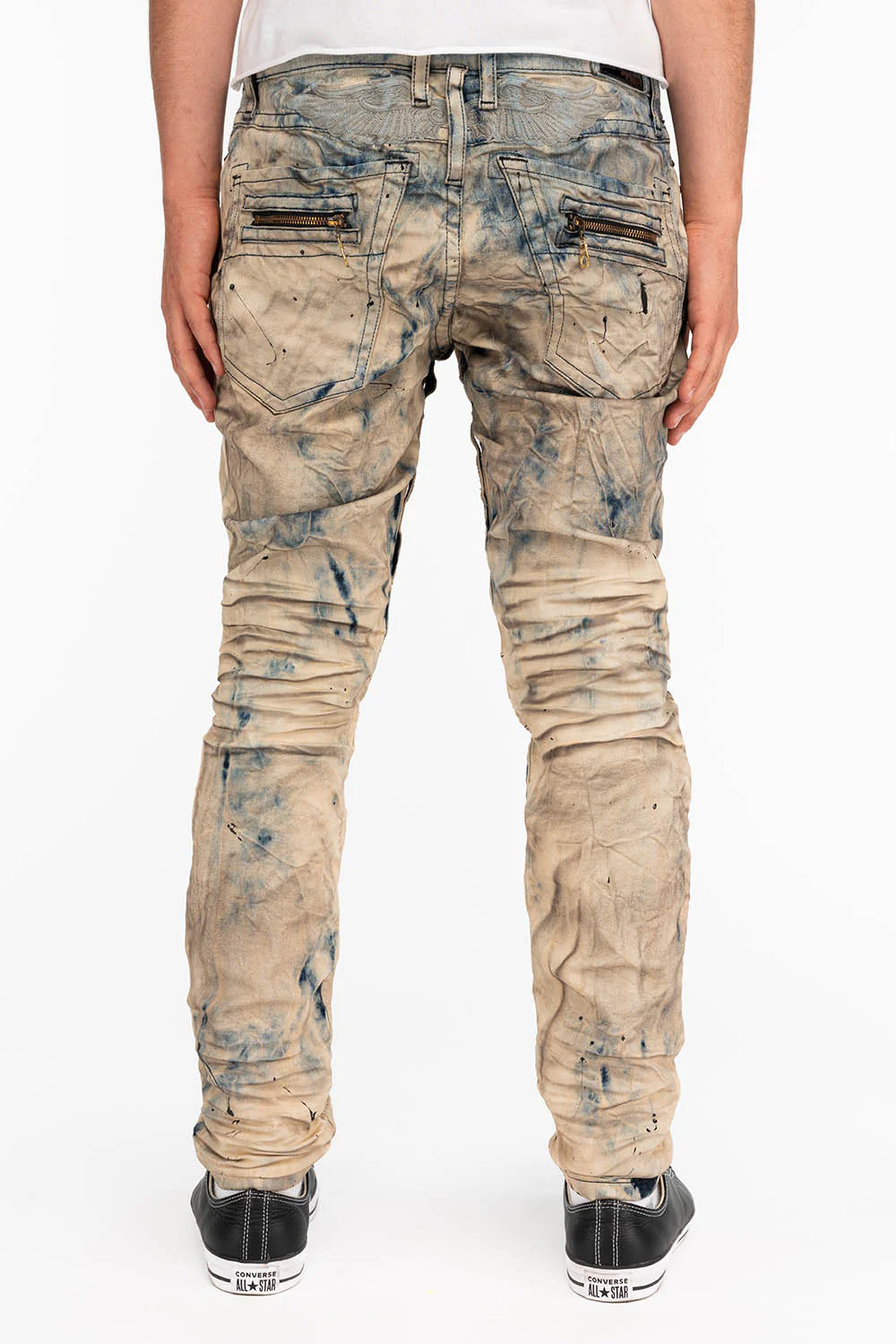 NEW BIKER WITH CRYSTALS IN TIE DYE BLUE WITH INDIGO WINGS - Image 3