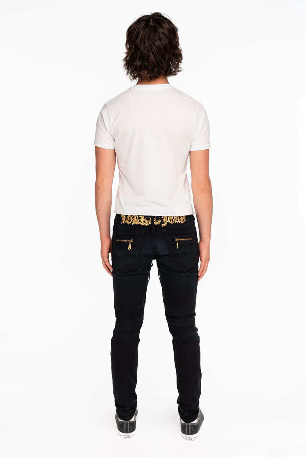 NEW BIKER IN F_UP BLACK WITH GOLD EMBROIDERED O.E SCRIPT - Image 5