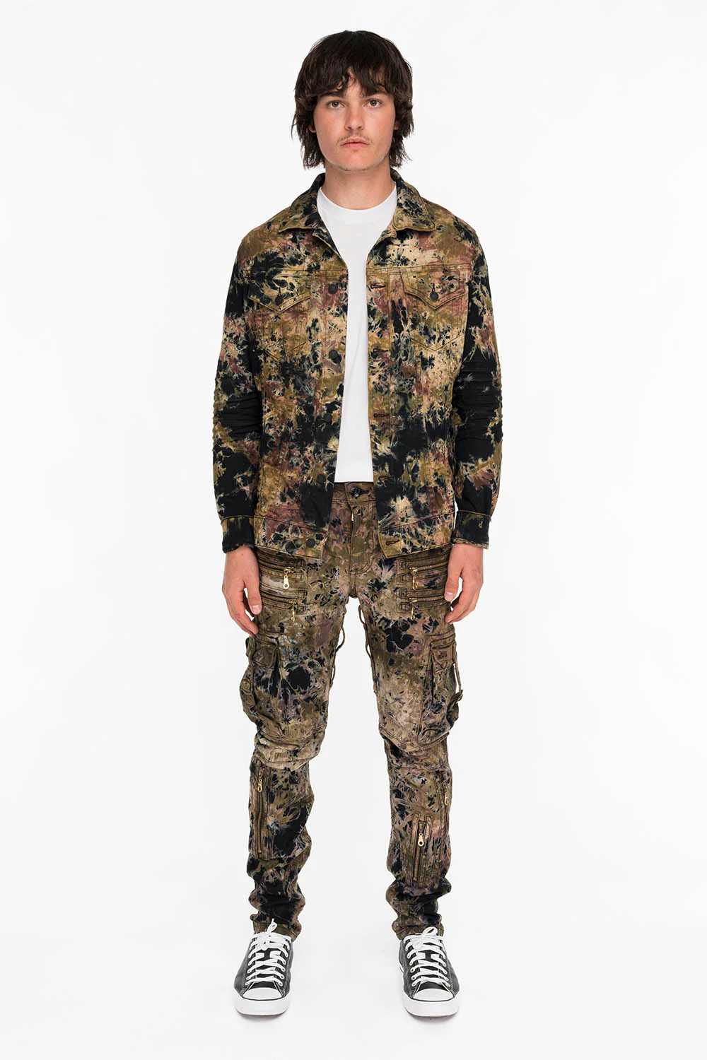 MEN'S MILITARY STYLE CARGO JEANS IN BRAZILIAN TIE DYE - Image 4