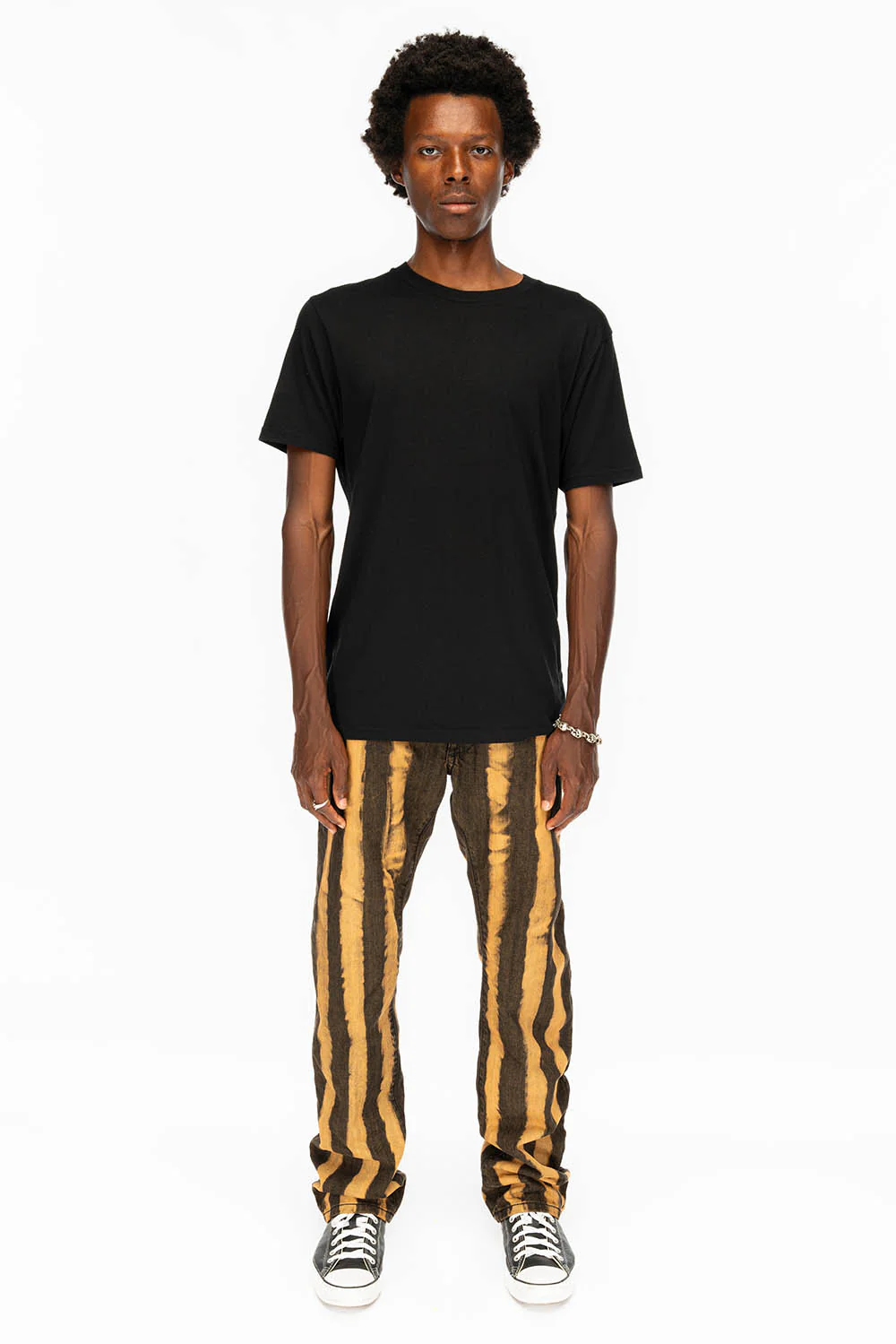 MENS DOUBLE BACK POCKET PRISONER TAN WASH JEANS WITH EMBALLISHMENT - Image 7