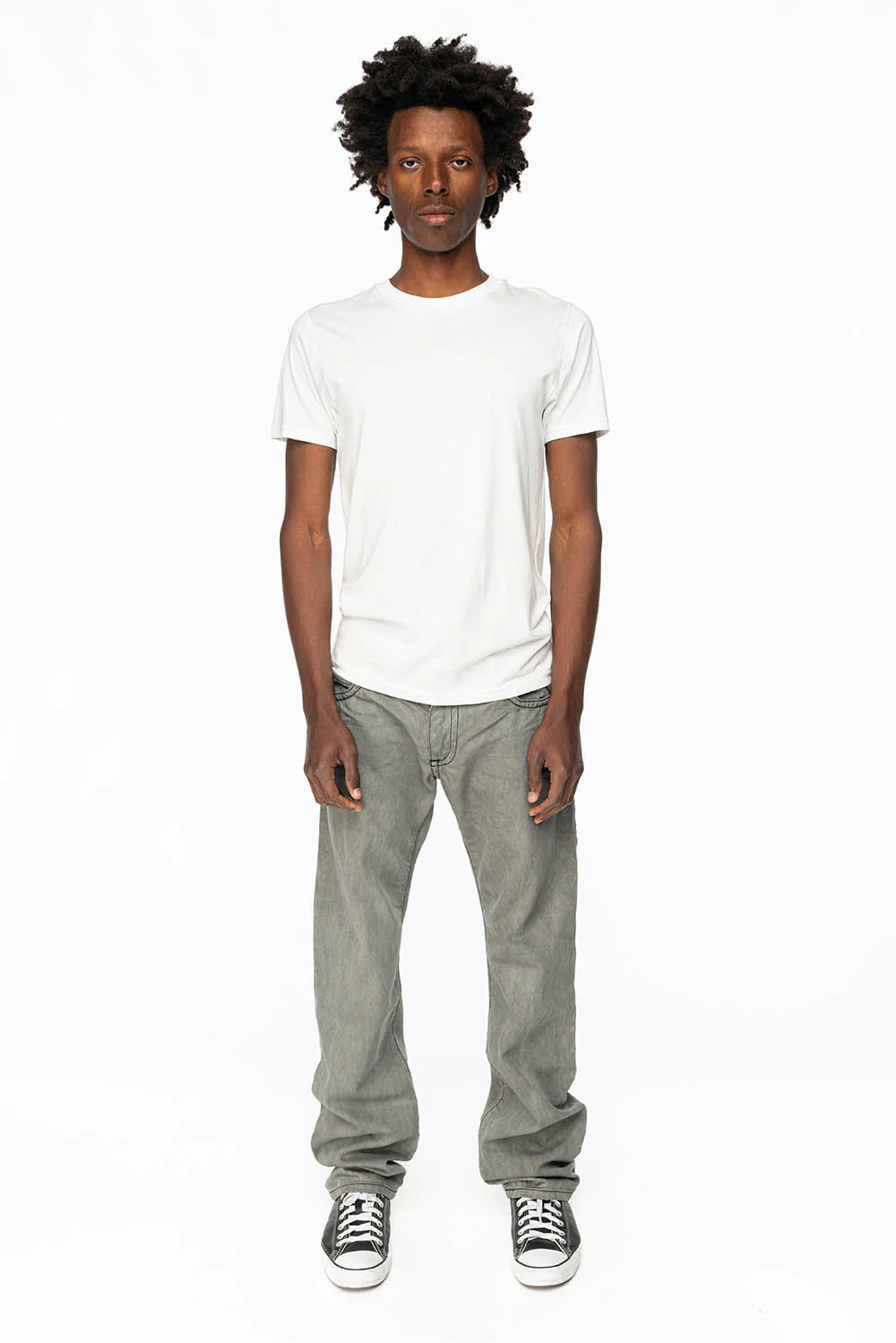 MENS STRAIGHT CUT JEANS WITH CRYSTALS AND STUDS IN FUTURE WASH - Image 6