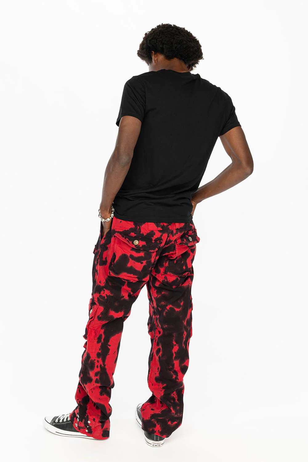 ORIGINAL ROBIN’S JEAN CALL OF DUTY CARGO PANTS IN BLACK/RED SPECIALTY WASH - Image 3