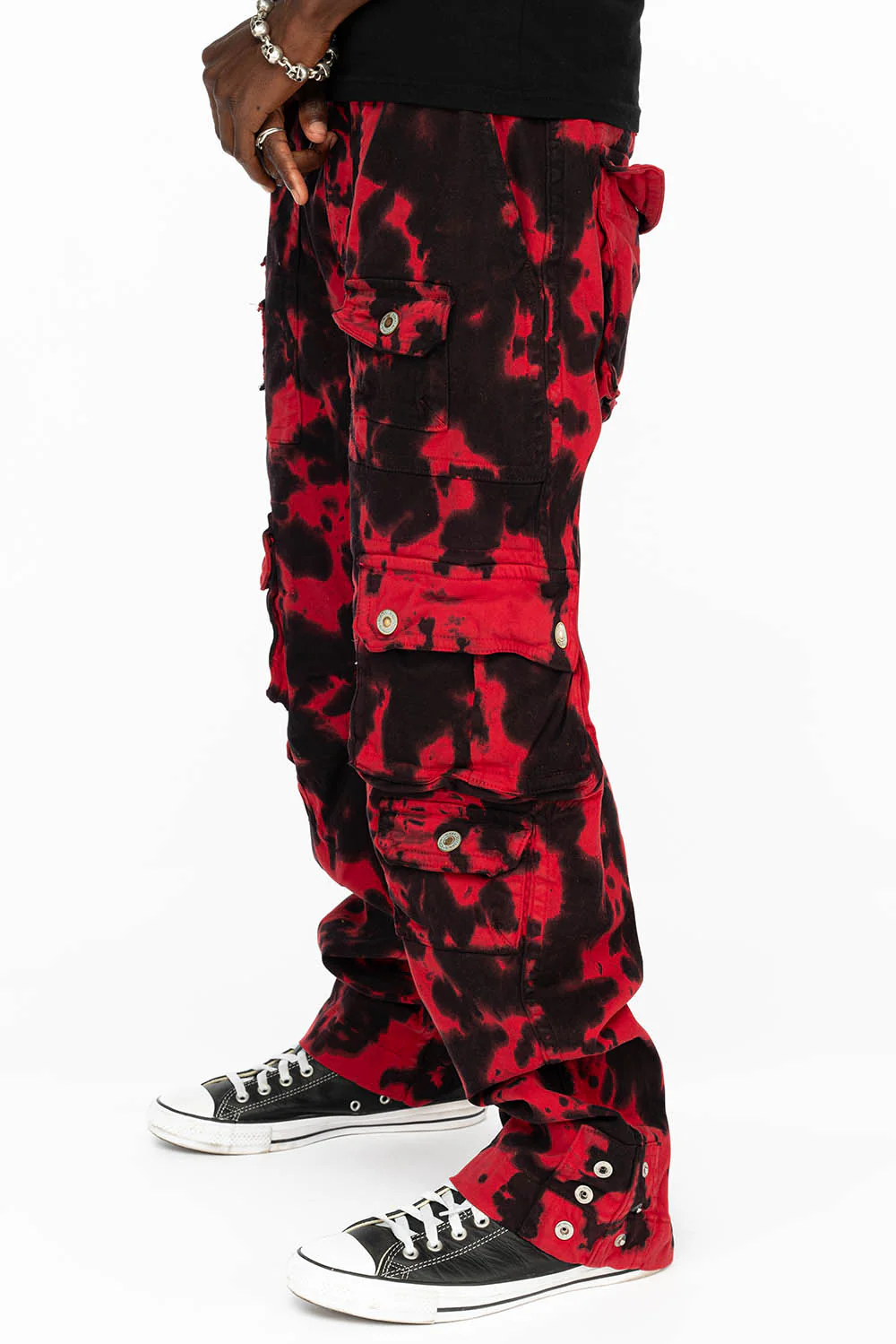 ORIGINAL ROBIN’S JEAN CALL OF DUTY CARGO PANTS IN BLACK/RED SPECIALTY WASH - Image 9