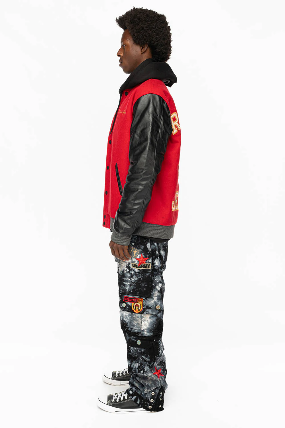 ORIGINAL ROBIN’S JEAN CALL OF DUTY CARGO PANTS IN CRYSTAL TYE DYE BLK WITH PATCH - Image 6