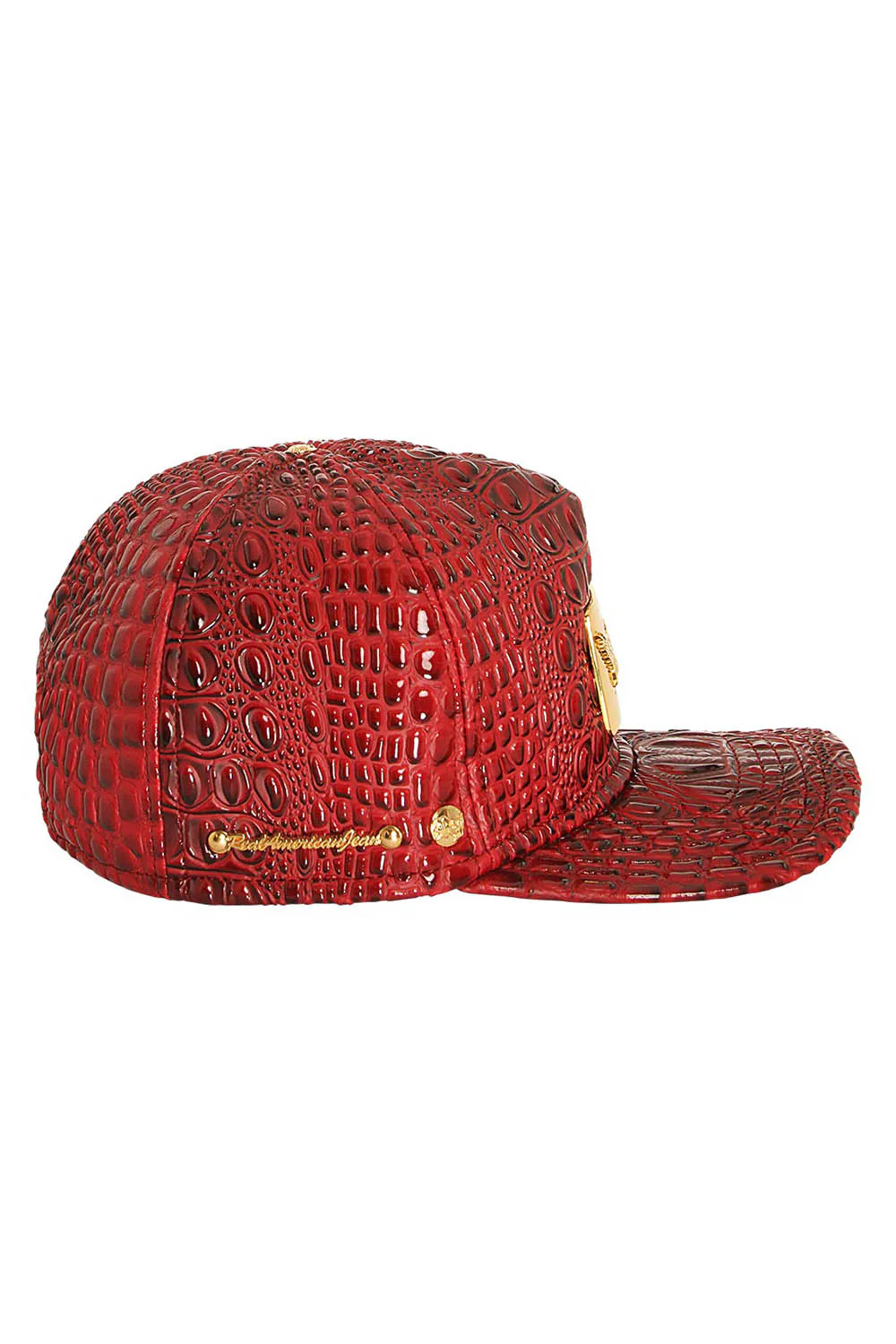 ROBIN'S GOLD TAG CAP IN BURGUNDY CROC - Image 3