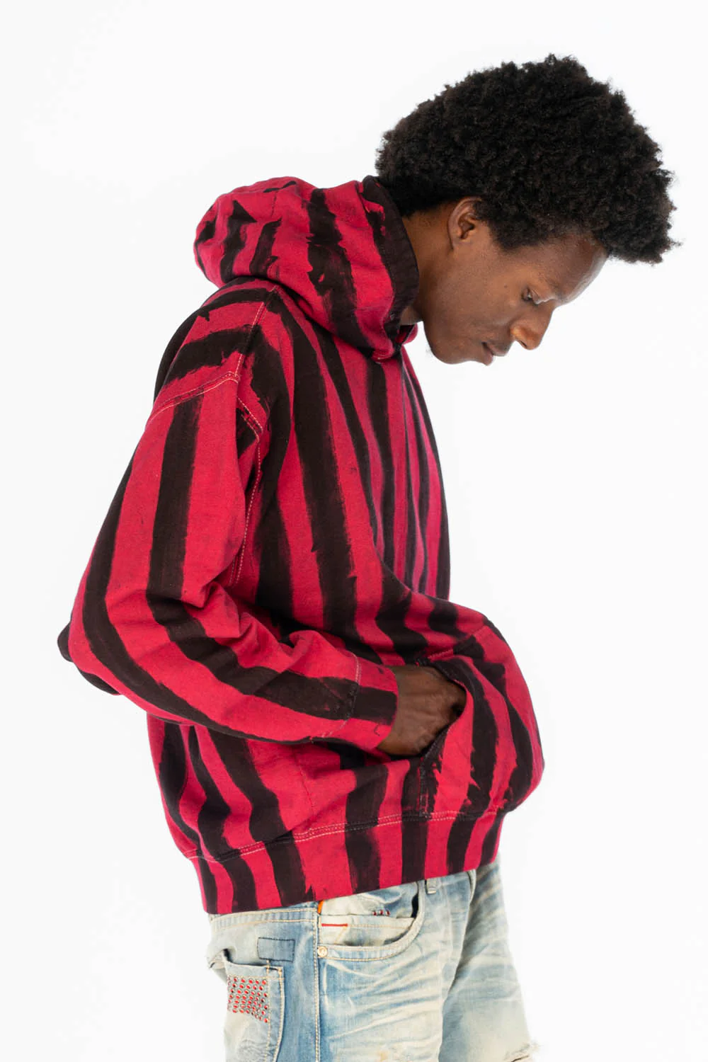 PRISONER BLACK/RED PULLOVER HOODIE  WITH Gold Wing - Image 6