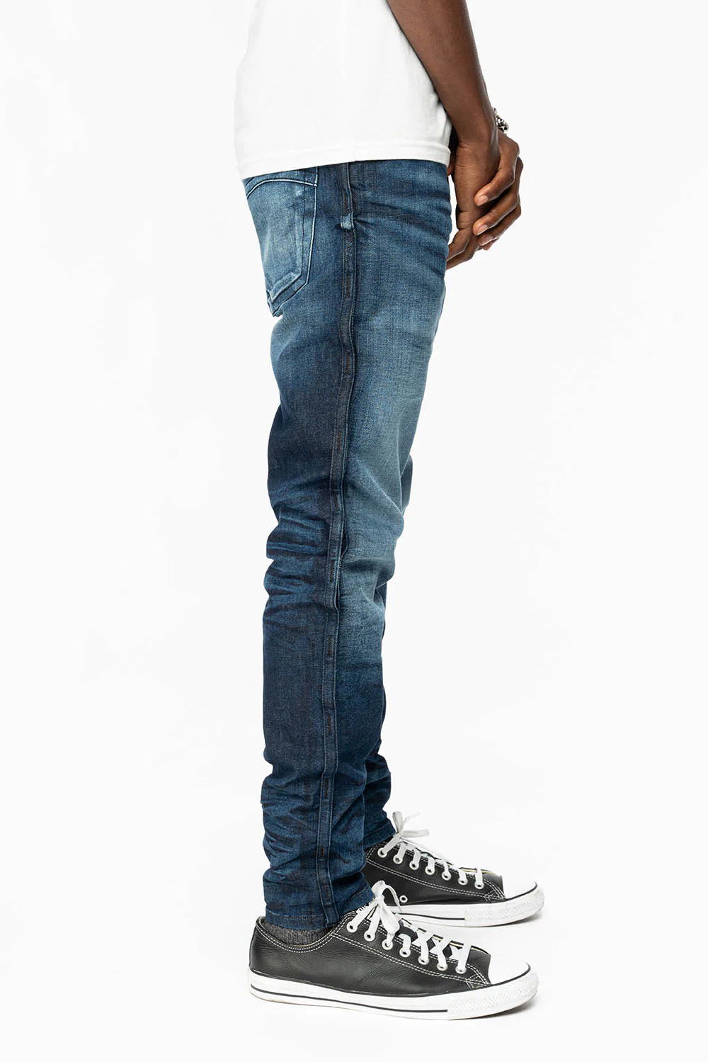 SUPER SKINNY MENS JEANS IN LIBERTY DARK BLUE WASH - Image 3