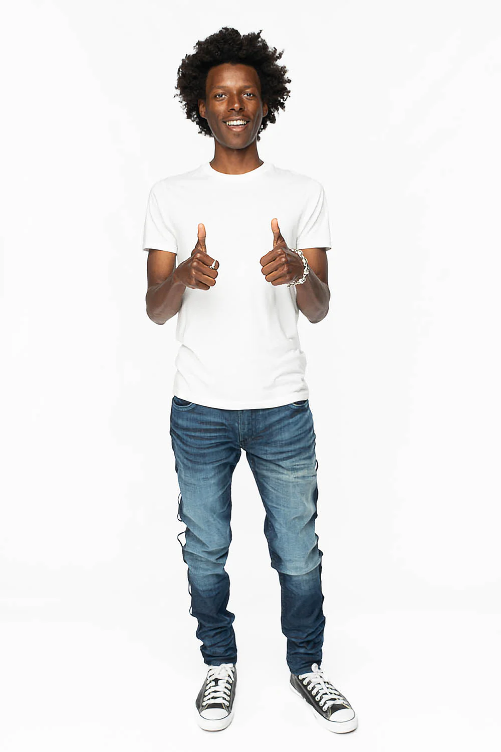 SUPER SKINNY MENS JEANS IN LIBERTY DARK BLUE WASH - Image 5