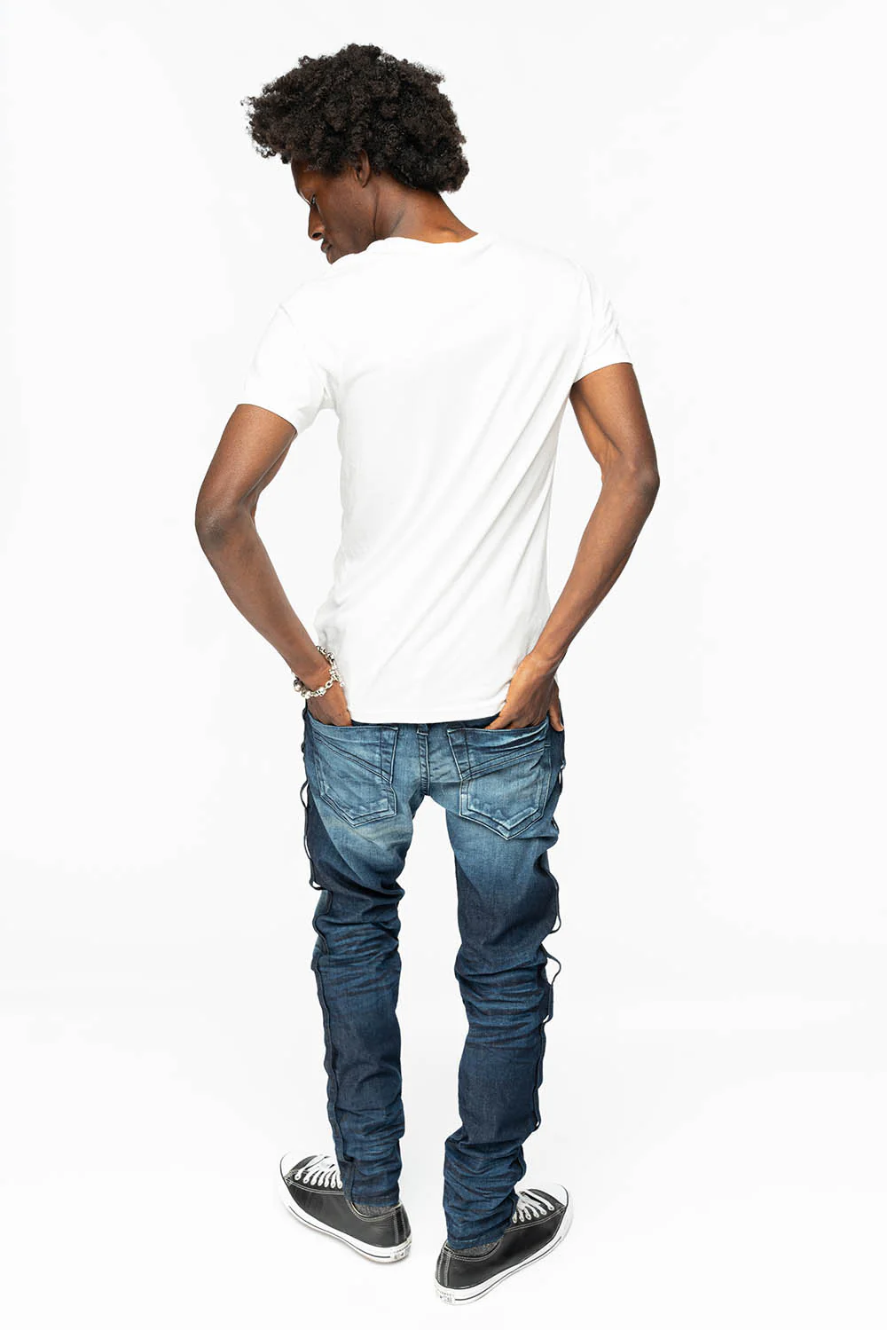 SUPER SKINNY MENS JEANS IN LIBERTY DARK BLUE WASH - Image 6