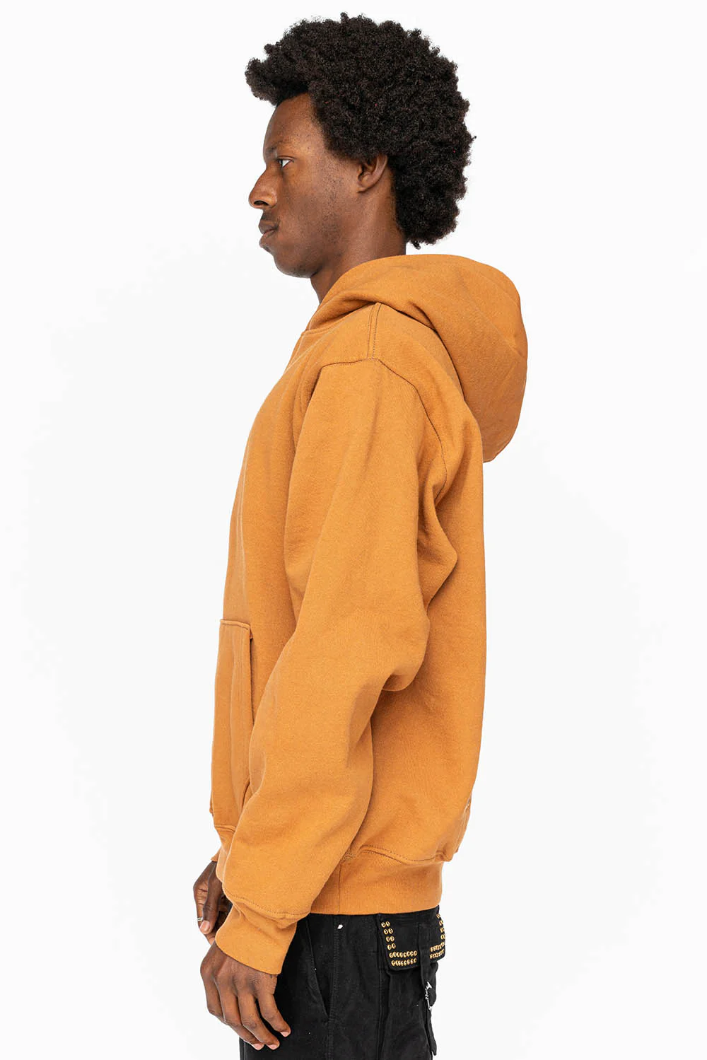 ROBIN’S HEAVY WEIGHT NATIVE AMERICAN CHIEF PULLOVER HOODIE IN CARAMEL - Image 3