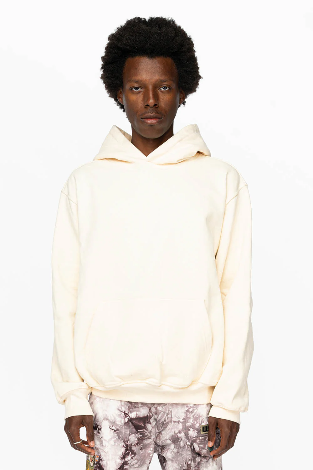 ROBIN’S HEAVY WEIGHT  NATIVE AMERICAN CHIEF PULLOVER HOODIE IN CREAM - Image 3