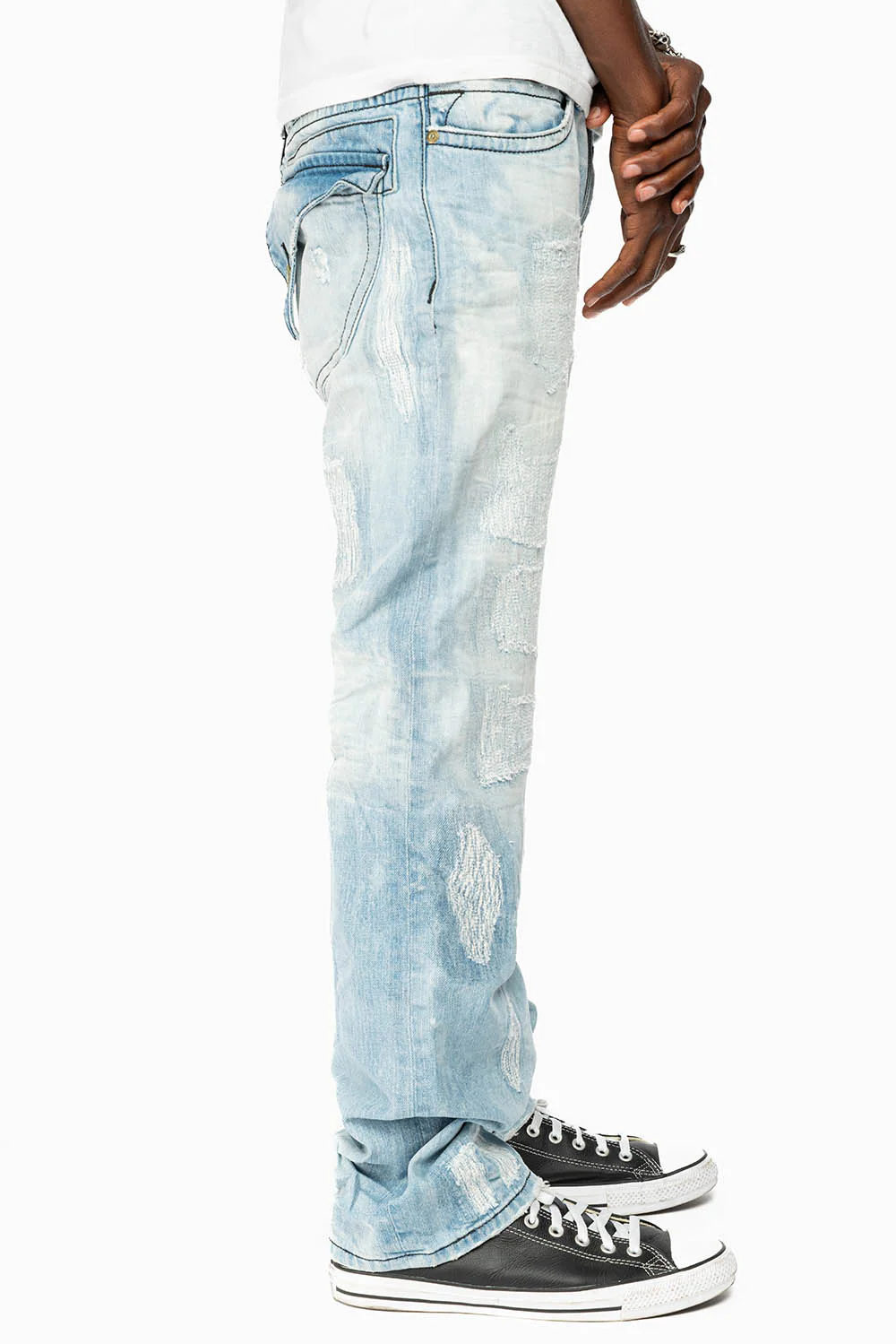ROBIN'S REPAIRED JEANS IN 5D LIGHT BLUE WASH - Image 4