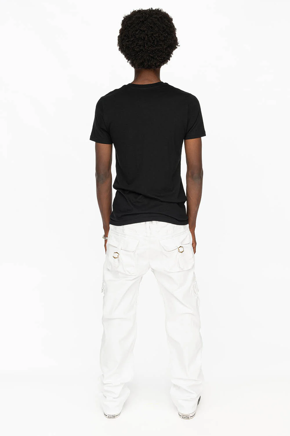 ROBINS NEW MILITARY STYLE CARGO PANTS IN WHITE WASH - Image 5