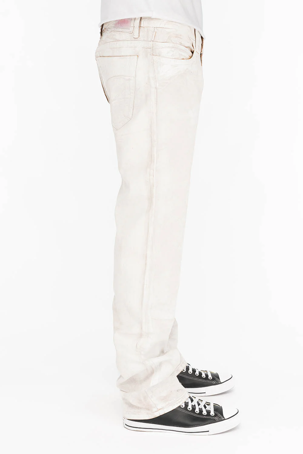 CLASSIC 5 POCKET STRAIGHT LEG JEANS IN CUIR WHITE - Image 3