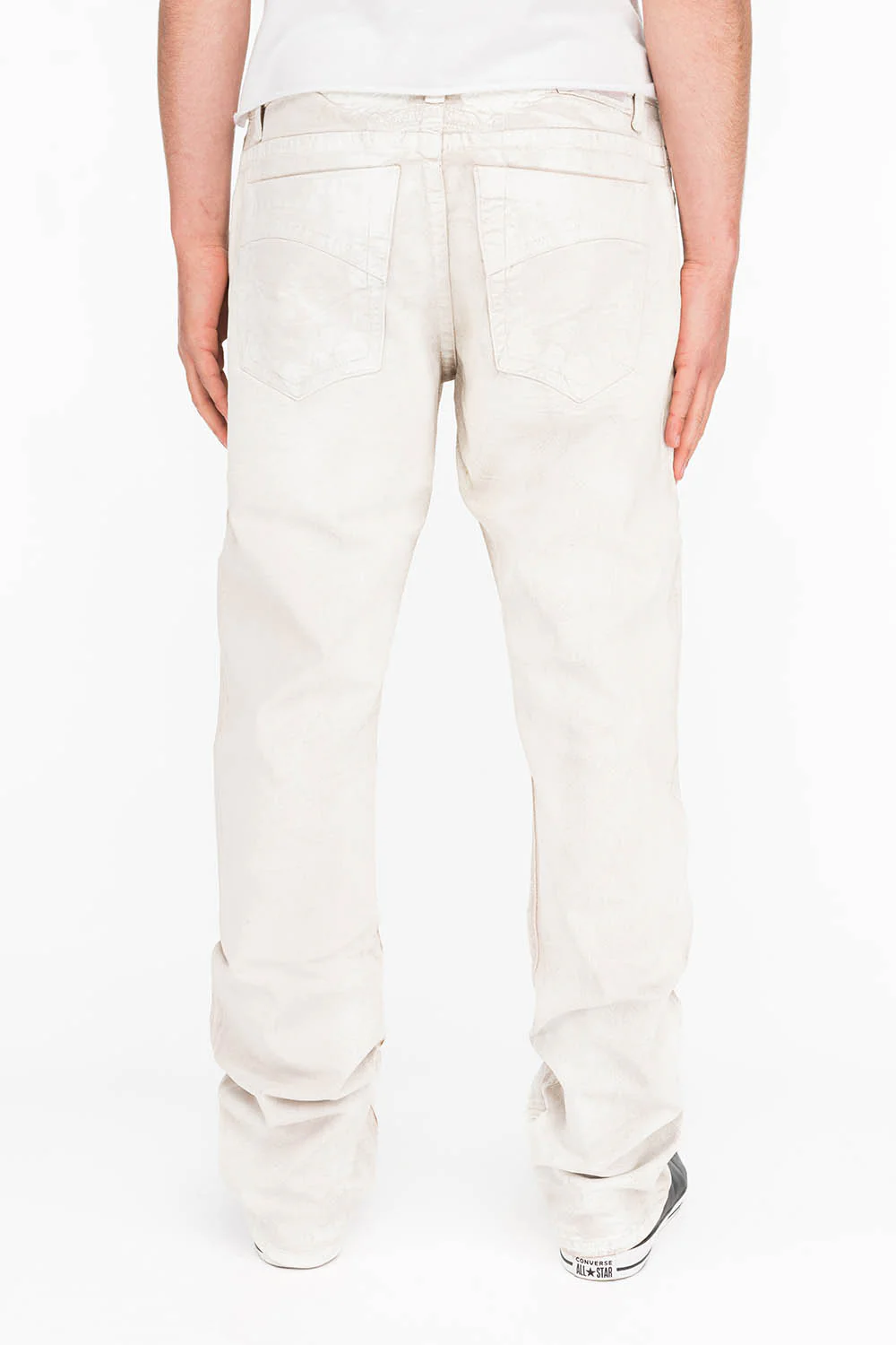 CLASSIC 5 POCKET STRAIGHT LEG JEANS IN CUIR WHITE - Image 4