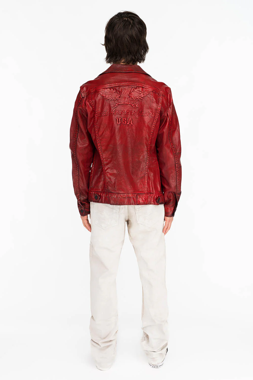 CLASSIC 5 POCKET STRAIGHT LEG JEANS IN CUIR WHITE - Image 5