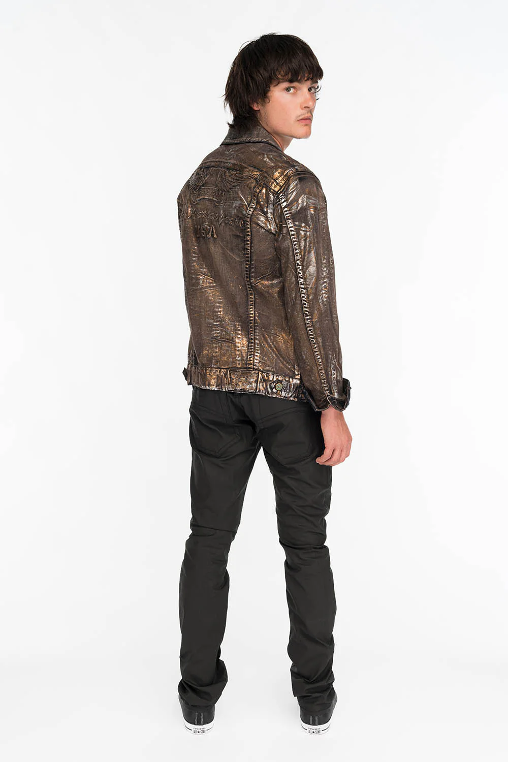 ROBINS MARLON JEANS IN BLACK WAX RAW DENIM - Image 3